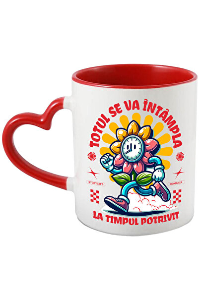 StoryGift Romania Cana cu Ceas Floarea Soarelui Alergand Text Totul Se Va Int...