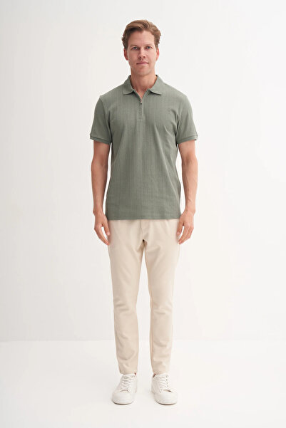 Cazador Μπλουζάκι Polo Neck Regular Fit Cotton Textured T-Shirt 4122