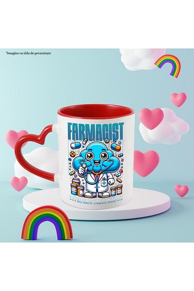 StoryGift Romania Mug Cloud in medical suit Text Pharmacist, Correct dose, at the right time, With,STG