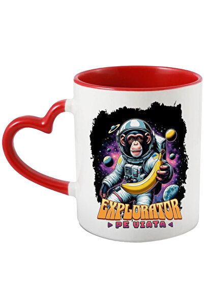 StoryGift Romania Cana Maimuta Astronaut - Explorator pe Viata, 330ml, Cerami...