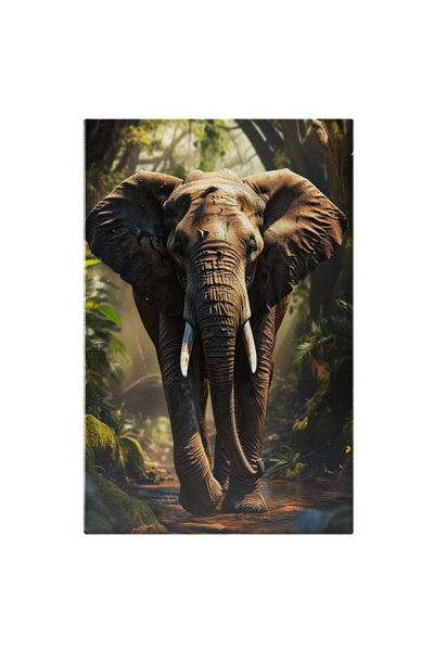 StoryGift Romania Tablou Canvas: Portret Elefant În Mișcare Rănit Prin Jungla...