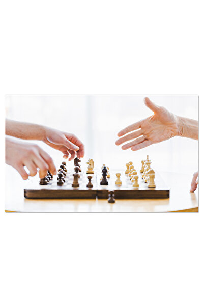 StoryGift Romania Tablou Canvas: Seniori Jucand Sah, Momente De Calitate Acasa - Hobby, Strategie, Prietenie