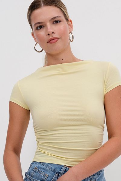 Addax Side Gathered T-Shirt P161-X1