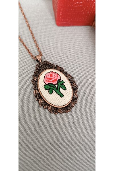 NAS fashion Kanaviçe Otantik Etamin Uzun Zincir Kolye – El Yapımı & Etnik Tas...