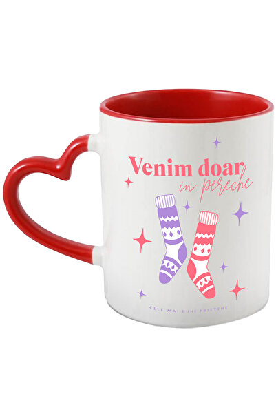 StoryGift Romania Cana Pereche de sosete pereche de prietene BFF, 330ml, Cera...