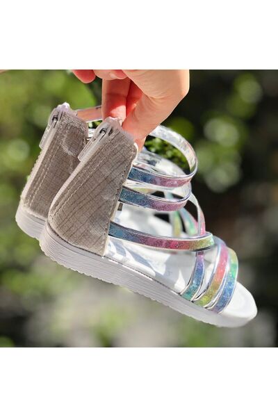 Pandalina Child sandals with zippered ankle hologram non-slip phylon (light) sole sandals.
