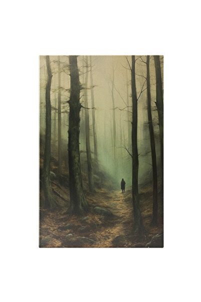 StoryGift Romania Tablou Canvas: Pictura Reprezentand Un Om Singuratic - Calatorie Padure Greutati Pictura Digit