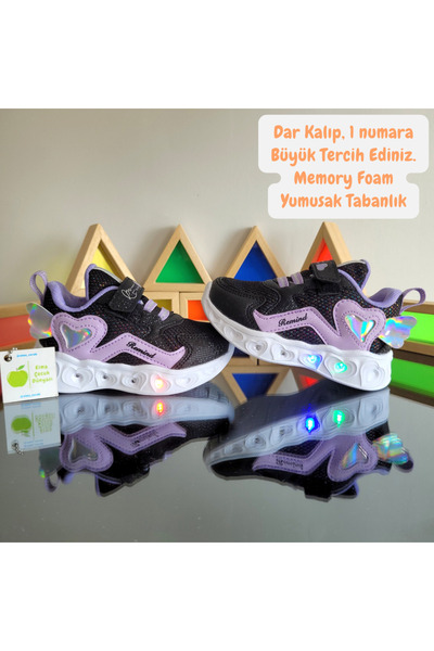 elma bebe حذاء رياضي بناتي بنعل ميموري فوم تشريحي، حذاء رياضي خفيف الوزن ومري...