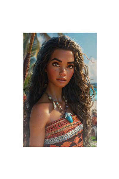 StoryGift Romania Tablou Canvas: Moana Personaj Adolescin Cu Lanț La Gât Și F...