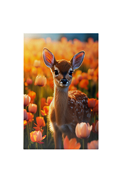 StoryGift Romania Tablou Canvas: Lanul De Lalele Inflorite Si Colorate In Jur...