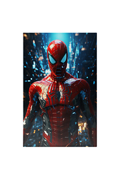StoryGift Romania Tablou Canvas: Spiderman În Costum Roșu- Desene Animate Pictura Digitala
