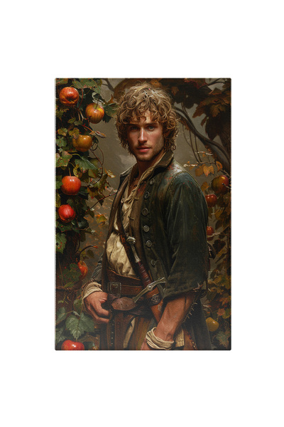 StoryGift Romania Tablou Canvas: Prinț Cu Sabie Și Păr Creț, În Livadă De Mer...