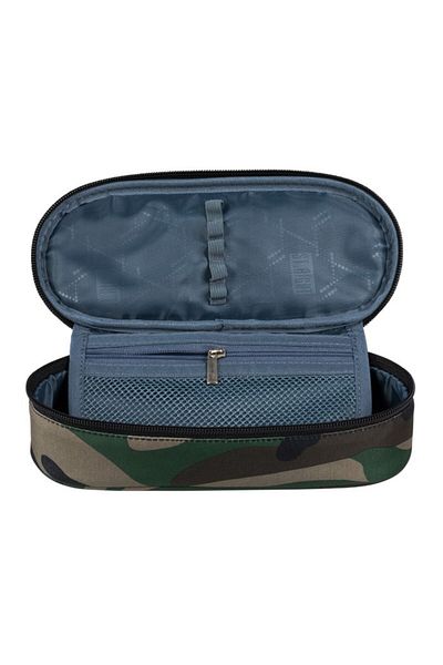 zola Rigid pencil case, spacious compartment, 6x23x9.5 cm, army model