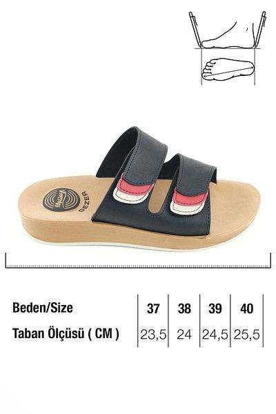 GEZER Women's Summer Bottom Sole Pu Artificial Leather Double Velcro Adjustable Comfortable Massage Sole Daily Te