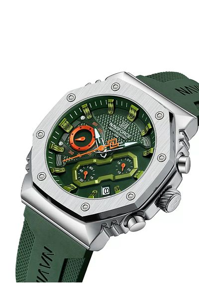 Naviforce 8035G Men's Chronograph Sports Watch – Waterproof, Luminous, Silicone Strap