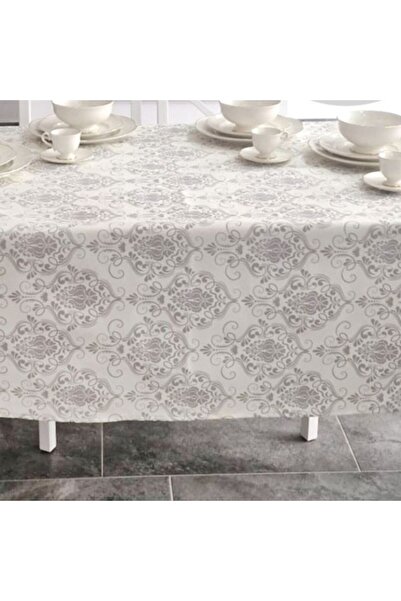 Pucioasa Tablecloth with Teflon-Coated Cotton, 160x320cm, Baroque Gray Design