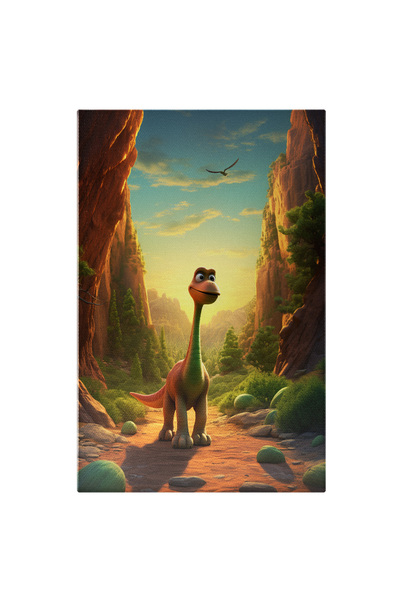 StoryGift Romania Tablou Canvas: Dinozaur Și Vegetație- Personaj Animat Pictu...
