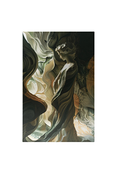 StoryGift Romania Tablou Canvas: Statuia Singuratică Valuri De Ghips Peștera Din Timpuri Vechi Pătrunderea Lumini