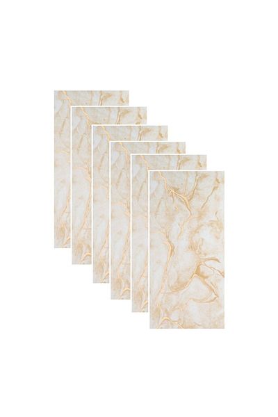 Naimeed Company Set de 6 panouri decorative autoadezive cu folie de aluminiu, suprafață acoperită 1,08 m², D7107, 60x30 cm