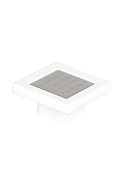 flores Buton pentru mobila patrat, cu model, X2-92, alb + crom