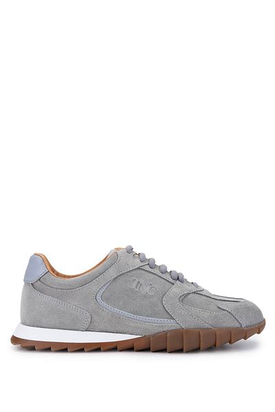 Tamer Tanca Women's Genuine Leather Gray Sneakers & Sports Shoes
