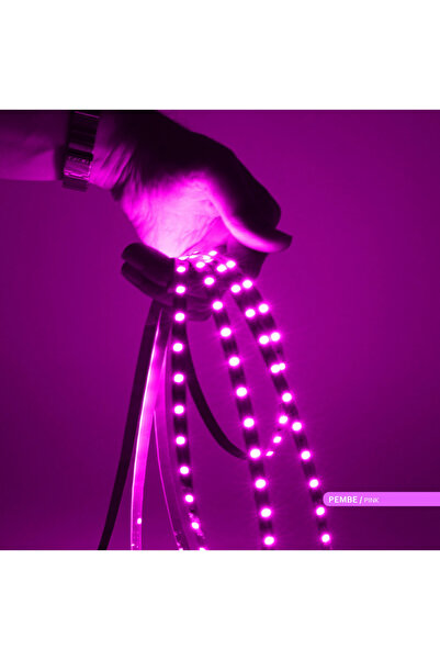 Ledarmy 5metre LED Şerit 5050 DC12V Pembe Renkli (60LED/M) IP20 Işık Aydınlatma Lambası Hortum Kendinden Yap
