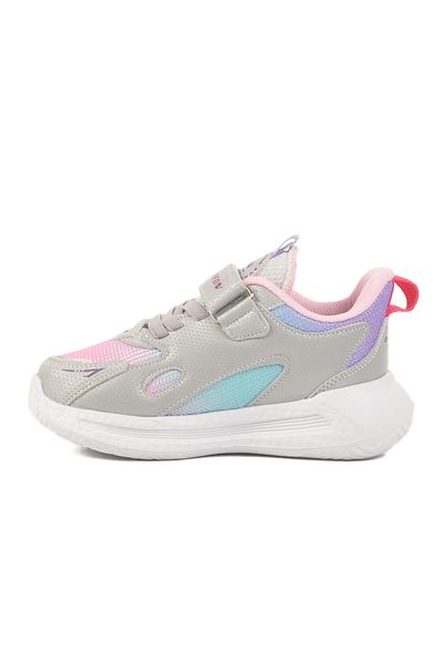 AYAKMOD Gray Pink Velcro Mesh Girl's Sports Shoes 2480 P