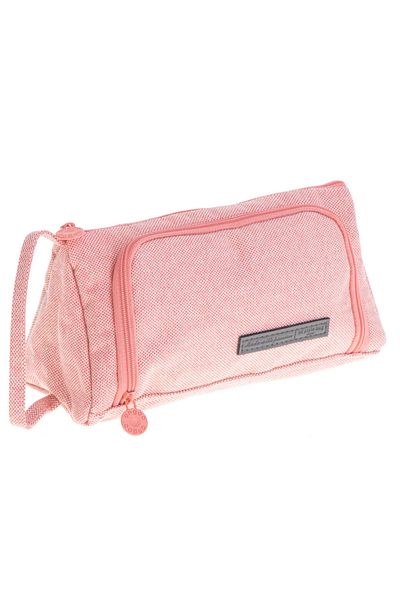 zola Storage pencil case, 2 compartments, interior pockets, 22x7x10cm, pink