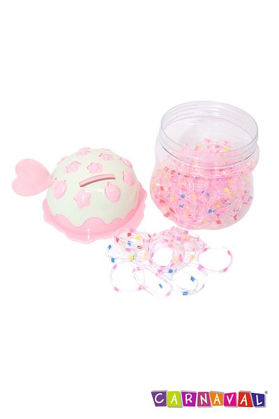 Carnaval Colorful Perm Rubber Buckle Set with Bottle Figure
