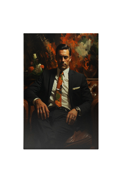 StoryGift Romania Tablou Canvas: Om Cu Influenta Stand In Fotoliu - Pictura A...