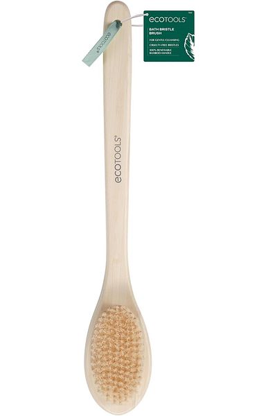 Ecotools EcoTools Bristle Bath Brush, Soft but Stiff Shower Bristles, Long Bamboo Handle, Gently Exfoliating