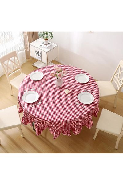 eyma home Pitikare ruffled round tablecloth