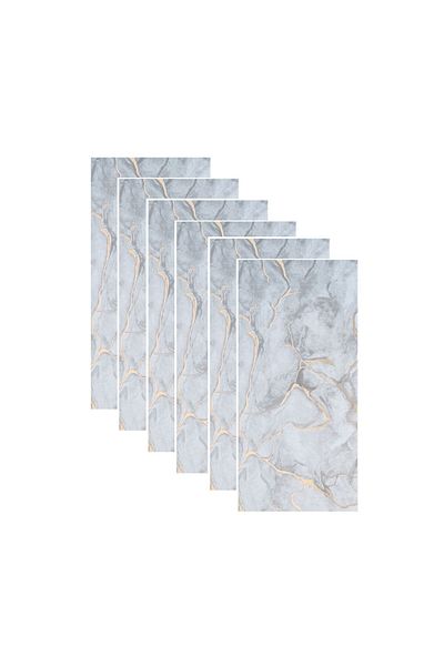 Naimeed Company Set de 6 panouri decorative autoadezive cu folie de aluminiu, suprafață acoperită 1,08 m², D7106, 60x30 cm