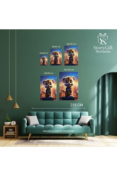 StoryGift Romania Canvas Painting: Animated Tiger Cub In Close-up - Drawings For Children Digital Painting