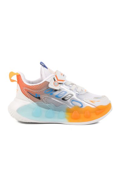 AYAKMOD Pantofi sport pentru băieți Saks Velcro Mesh alb 2480 P