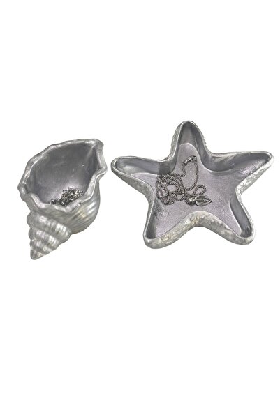 magnocandles Διακοσμητικό σετ ασημένιων ορειστρατιδών και αστεριών της θάλασσ...