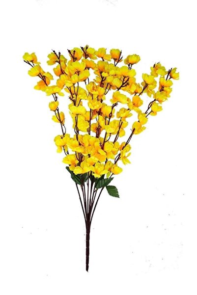 yapay çiçek evi 2 bucăți de ramuri artificiale de primăvară galbene cu 9 ramuri, floare în ghiveci în vază înaltă, floare cadou, floare în vază