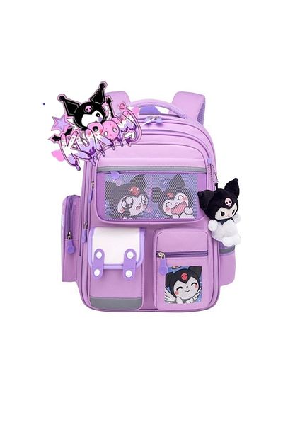 KOST Original Kuromi Schoolbag Large Capacity Kuromi School Backpack with Spine Support