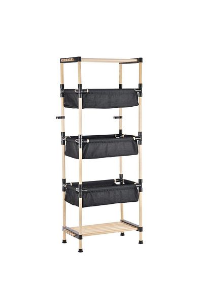 Quasar & Co. Universal Modular Shelf, ®, Shelving Unit With 2 Shelves And 3 Compartments, Wood, 50x28x120 Cm