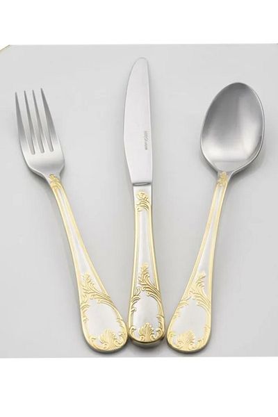 Mikasa Moor Bella Gold 90 Piece Fork Spoon Knife Set