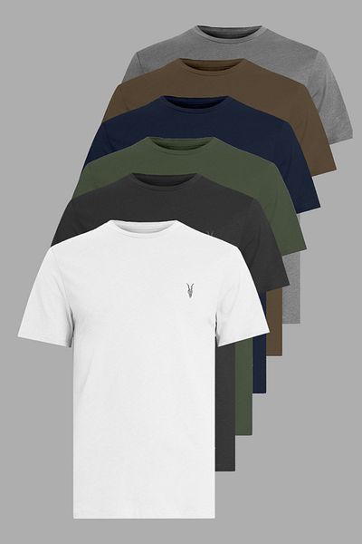 Kozik Unisex 6 Pack Slim Fit Slim Fit 100% Cotton Crew Neck T-Shirt