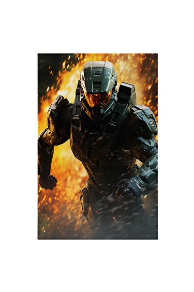 StoryGift Romania Tablou Canvas: Personaj In Costum De Protectie Verde Cu Ves...