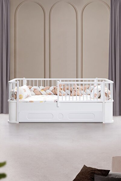 Setay Yavrulu Karyola, Antalya Montessori Yavrulu Yatak - Beyaz + 1 Adet Comfort Yatak