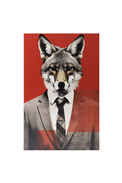 StoryGift Romania Tablou Canvas: Vulpe La Costum - Animal Salbatic Latura Ani...