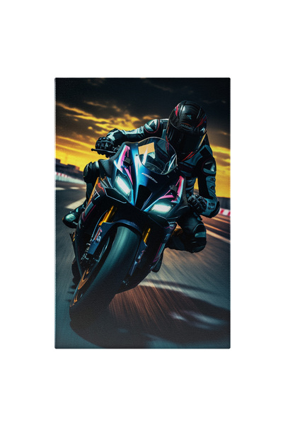 StoryGift Romania Tablou Canvas: Iubitor De Motociclete, Motociclist Cu Costu...