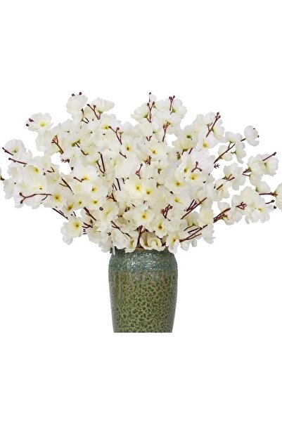 yapay çiçek evi 3 bucăți de ramuri artificiale de primăvară albe cu 9 ramuri, floare în ghiveci în vază înaltă, floare cadou, floare în vază