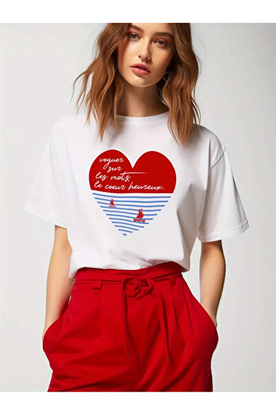 AEMİ Tricou oversize 100% bumbac imprimat unisex