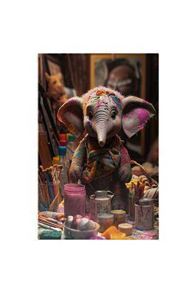 StoryGift Romania Tablou Canvas: Dezordine Constructiva Elefant Plin De Vopsea - Fotografie Complexa Pictura Dig