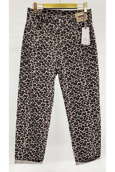 LADYDUİN Ön Parçalı Leopar Desenli Kadın Likralı Pantolon