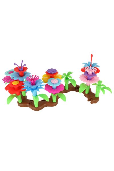 zola Creative building game, 48 elements, spring flower garden, multicolor